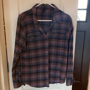 Patagonia Purple and Black Plaid Women’s Button Down Shirt